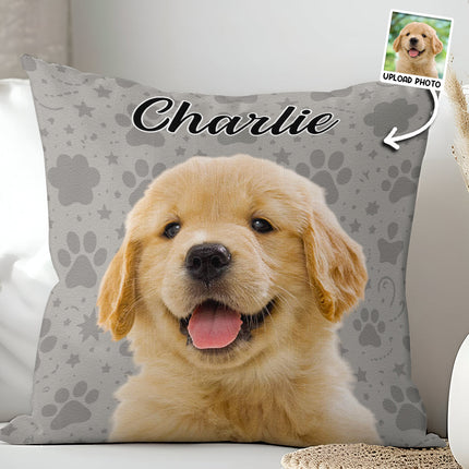 Custom Photo I Love My Dog - Dog & Cat Personalized Photo Pillow