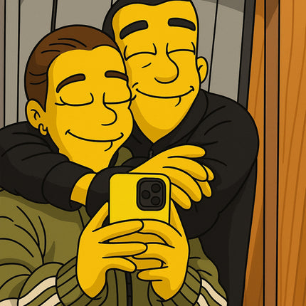 Simpsonize Couple Photo - Turn Your Photo to Simpsons Canvas - Gift For Couple, Him, Her