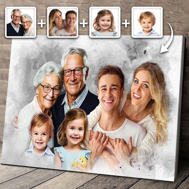 Add Loved One to Photo, Family Portrait From Different Photos, Memorial Gift for Dad Mom, Add Passed Away