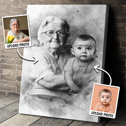 Add Deceased Loved One to Photo, Family Portrait Different Photos, Combine Photos Canvas