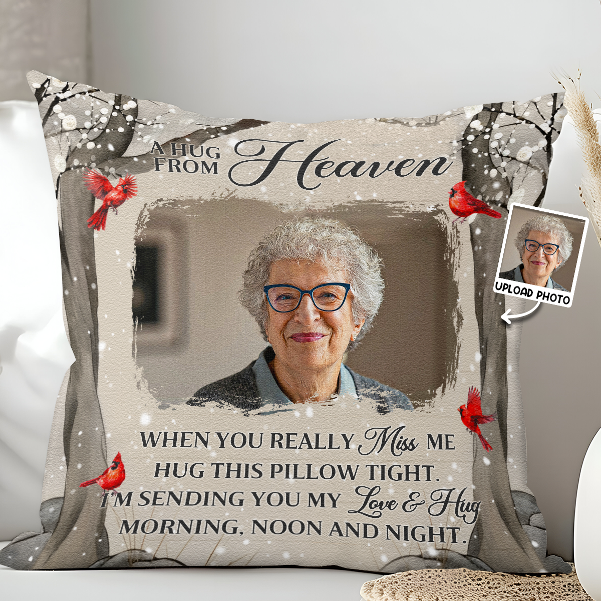 Custom Photo Loving You Forever - Memorial Personalized Pillow