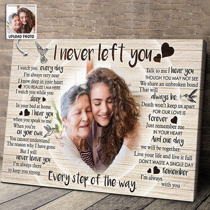 Never Left You Canvas - Customize Portrait With Mother - Personalized Customized Canvas - Gift For Father