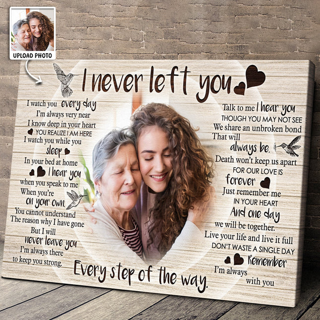 Never Left You Canvas - Customize Portrait With Mother - Personalized Customized Canvas - Gift For Father