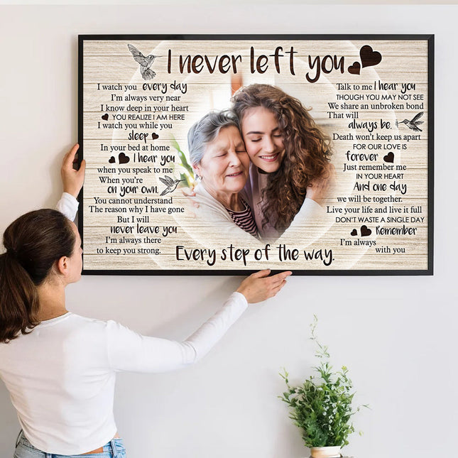 Never Left You Canvas - Customize Portrait With Mother - Personalized Customized Canvas - Gift For Father