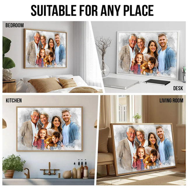 Add Loved One to Photo, Family Portrait From Different Photos, Memorial Gift for Dad Mom, Add Passed Away