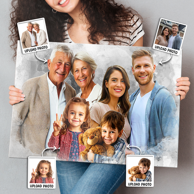 Add Loved One to Photo, Family Portrait From Different Photos, Memorial Gift for Dad Mom, Add Passed Away