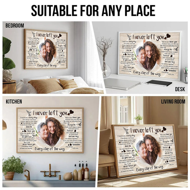 Never Left You Canvas - Customize Portrait With Mother - Personalized Customized Canvas - Gift For Father
