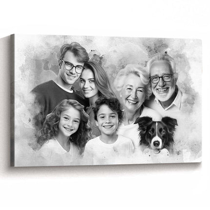 Custom Combine Photo Loved One, Family Portrait From Different Photos - Memorial Gift For Family Member