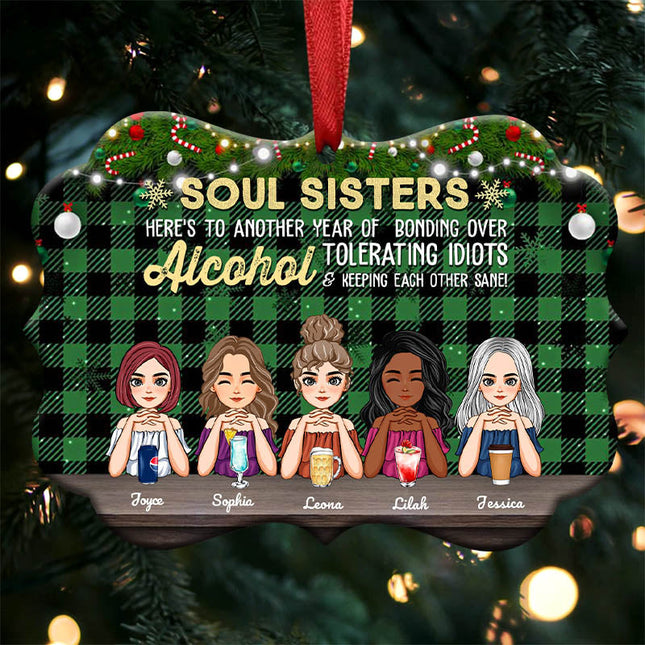 Personalized Aluminum Ornament Christmas, Birthday, Funny Gift For Besties, BFF, Soul Sisters