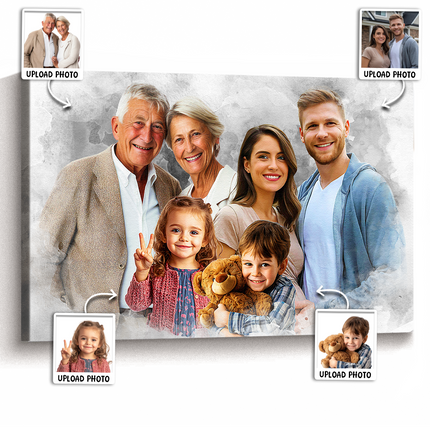 Add Loved One to Photo, Family Portrait From Different Photos, Memorial Gift for Dad Mom, Add Passed Away
