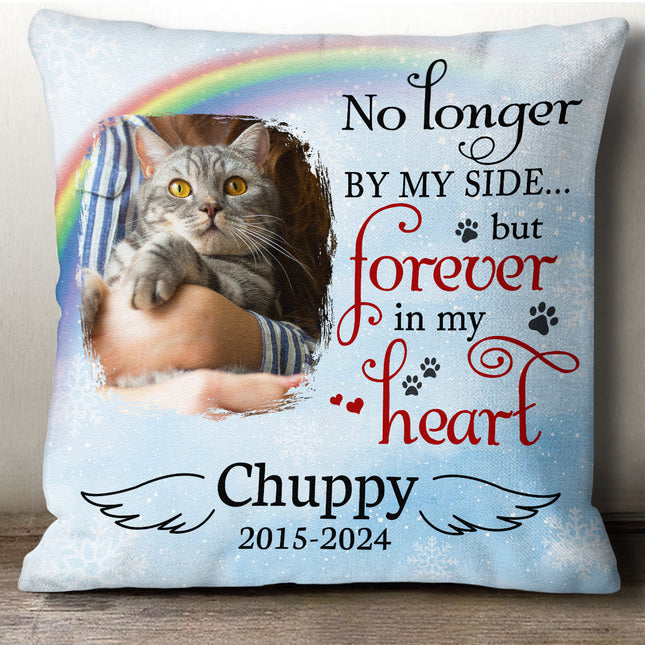No Longer By Our Side But Forever In Our Hearts - Personalized Pillow
