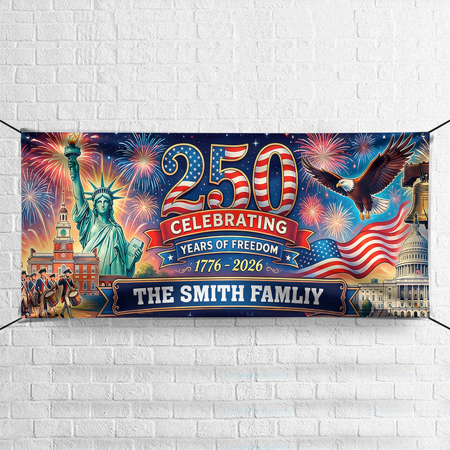 Personalized USA 250th Anniversary Semiquincentennial 1776-2026 Banner