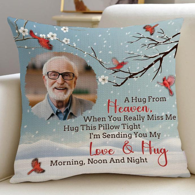 Custom Photo A Hug From Heaven - Memorial Pillow
