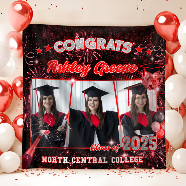 Custom Photo Class of 2026 Graduation Party Backdrop For Grad Party Decorations
