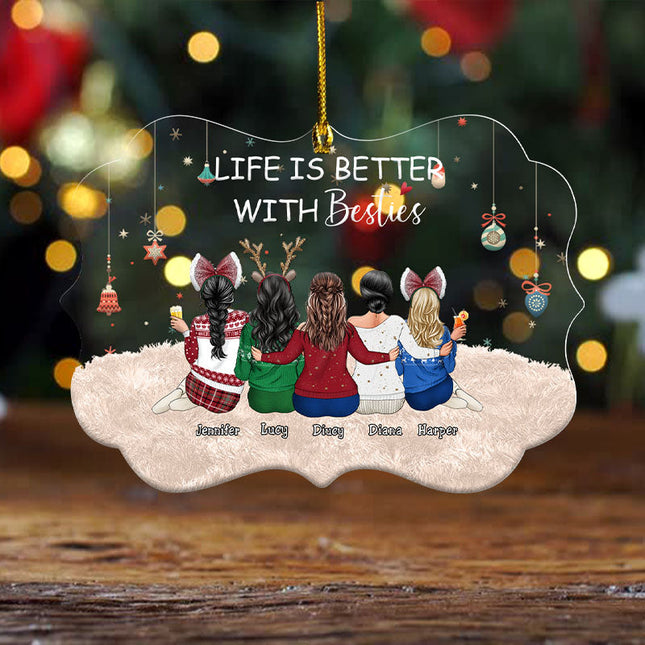 Personalized Acrylic Ornament Besties Forever Christmas Gift For Sista, Soul Sister, Best Friend