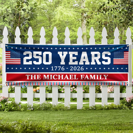 Custom Family Name 250 Years Of America Banner