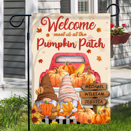 Personalized Family Fall Meet Us At Custom Flag, Fall Garden Decor, Family Gift
