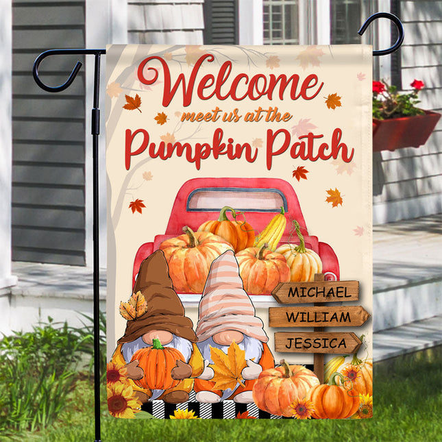 Personalized Family Fall Meet Us At Custom Flag, Fall Garden Decor, Family Gift