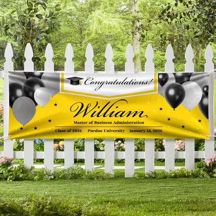 Custom Name Congratulations Banner 2026 - Graduation Decor Gift