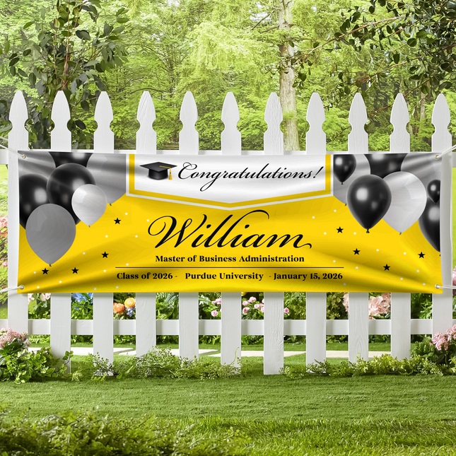 Custom Name Congratulations Banner 2026 - Graduation Decor Gift