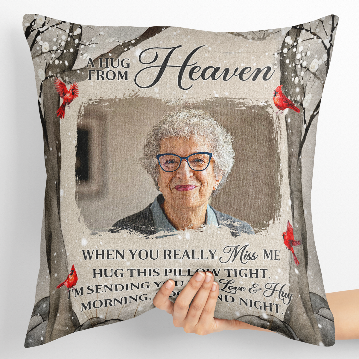 Custom Photo Loving You Forever - Memorial Personalized Pillow
