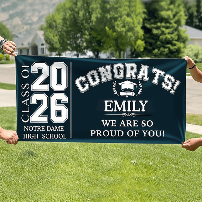 Congrats Class of 2026 Banner, Gift Idea Senior Graduation