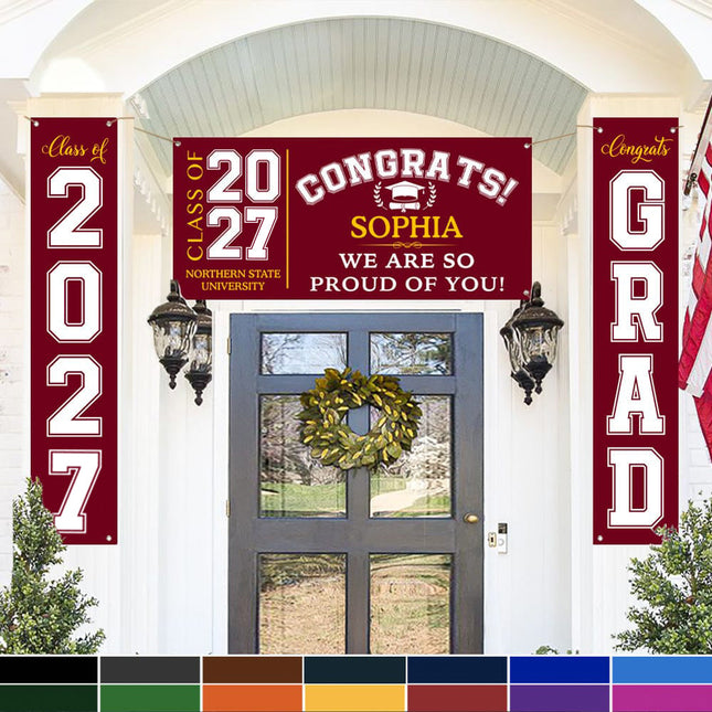 Congrats Class of 2026 Banner Combo 3 Pieces, Graduation Day, Senior Gift