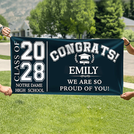 Congrats Class of 2026 Banner, Gift Idea Senior Graduation