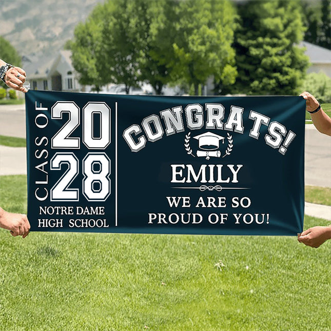 Congrats Class of 2026 Banner, Gift Idea Senior Graduation
