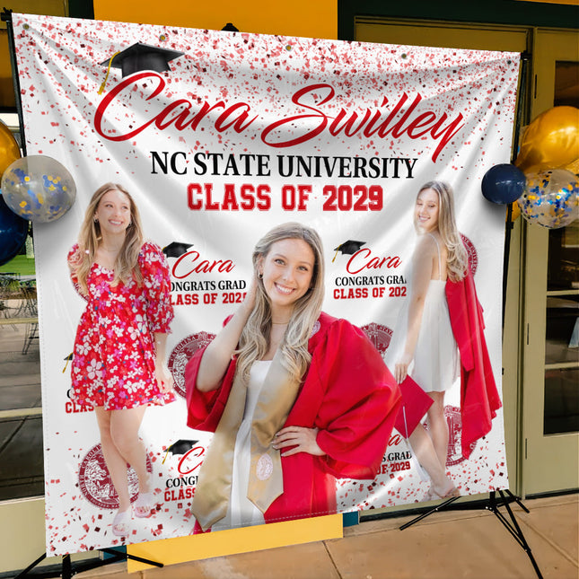 Custom Photo Congratulations Class Of 2026 Graduation Backdrop