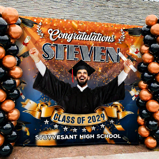 Custom Photo Congrats Class Of 2026 Graduation Backdrop