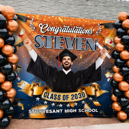Custom Photo Congrats Class Of 2026 Graduation Backdrop