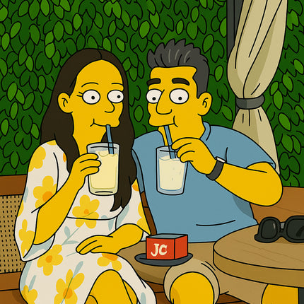 Simpsonize Couple Photo - Turn Your Photo to Simpsons Canvas - Gift For Couple, Him, Her