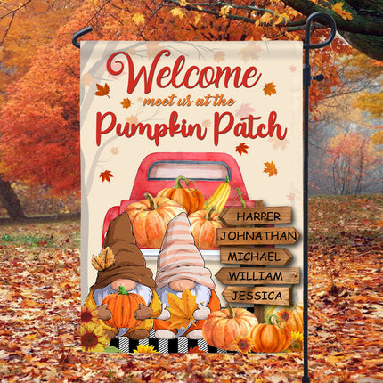 Personalized Family Fall Meet Us At Custom Flag, Fall Garden Decor, Family Gift