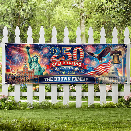 Personalized USA 250th Anniversary Semiquincentennial 1776-2026 Banner
