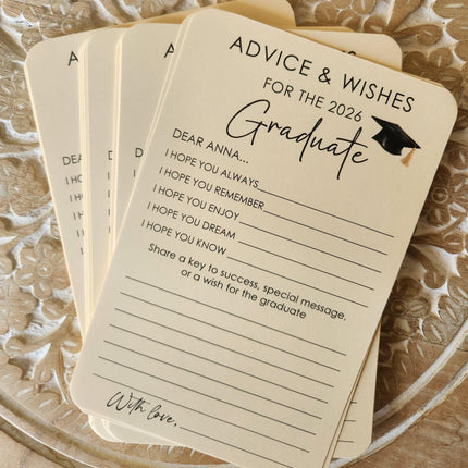Set of 12 Graduation Wishes Cards - Advice Cards for Graduation Party - Graduation gift