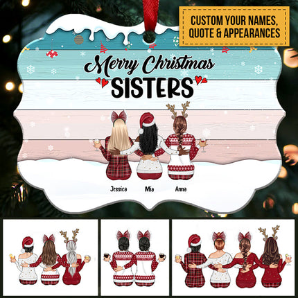 Personalized Christmas Ornament Xmas Gift For Sister Besties Home Decoration