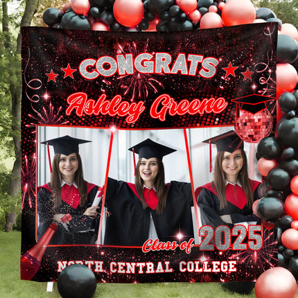 Custom Photo Class of 2026 Graduation Party Backdrop For Grad Party Decorations