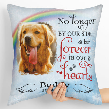 No Longer By Our Side But Forever In Our Hearts - Personalized Pillow