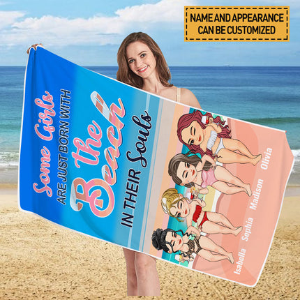Personalized Custom Beach Towel Birthday Summer Gift For Beach Lovers, Besties, Soul Sisters, Sistas