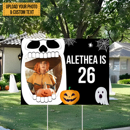 Custom Photo And Text Birthday & Halloween Yard Sign Happy Birthday Personalized Yard Sign