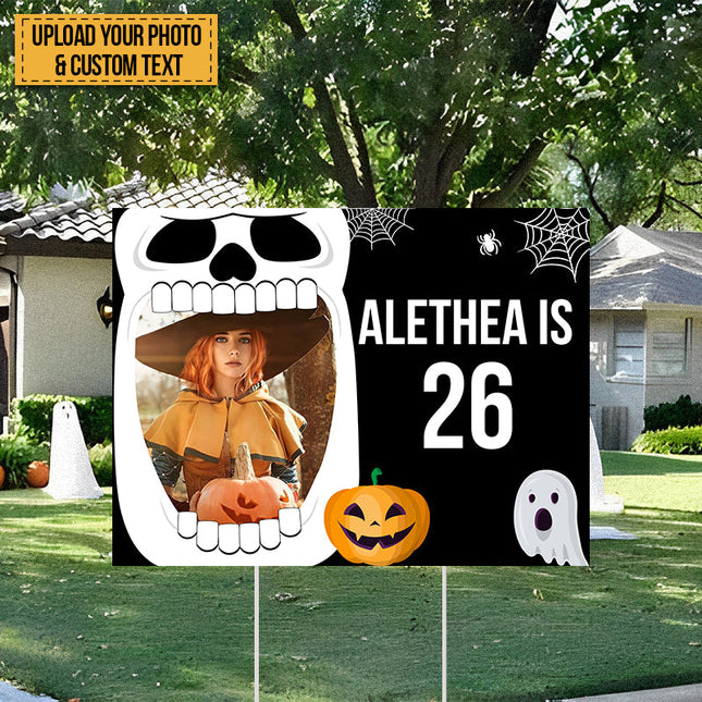 Custom Photo And Text Birthday & Halloween Yard Sign Happy Birthday Personalized Yard Sign