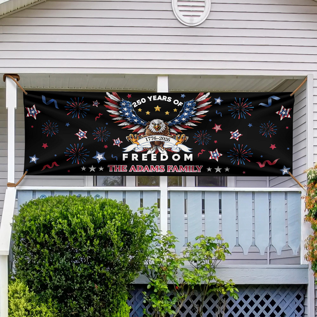 Personalized Family Name 250 Years Of Freedom America Banner