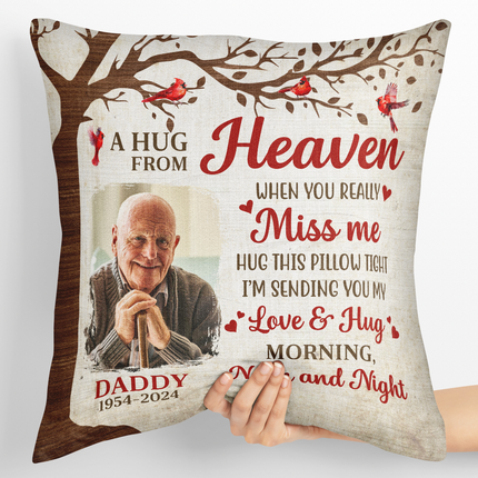 A Hug From Heaven - Personalized Photo Pillow - Gift For Memorial
