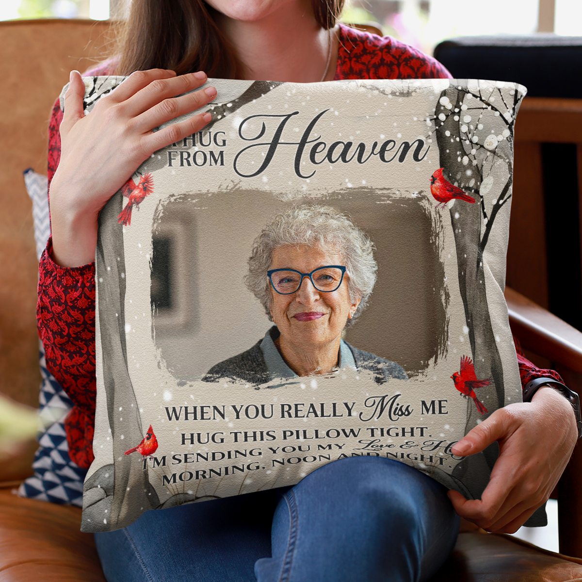Custom Photo Loving You Forever - Memorial Personalized Pillow