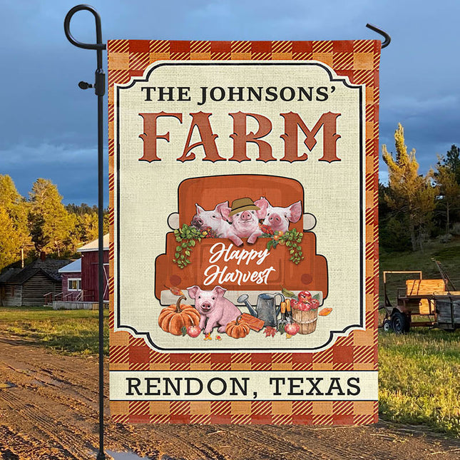 Autumn Farm Happy Harvest, Fall Season, Custom Flag