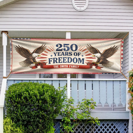 Personalized Family Name 250 Years Of Freedom Banner