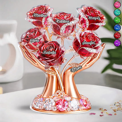 3D Crystal Effect Mom?s Love In Bloom - Personalized Custom Shaped Acrylic Plaque