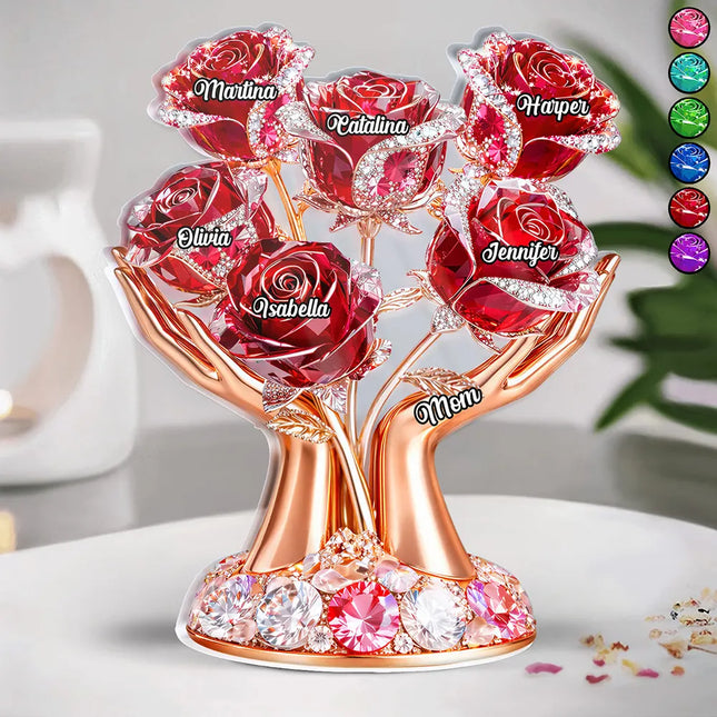 3D Crystal Effect Mom?s Love In Bloom - Personalized Custom Shaped Acrylic Plaque
