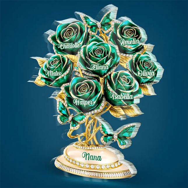 3D Crystal Effect Roses Mom?s Everlasting Love - Personalized Acrylic Plaque